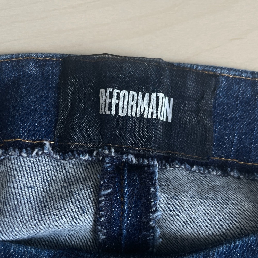 Reformation Lace‎ Up Front Wide Leg Flared Bell Bottom Jeans Size 6 - Picture 5 of 8